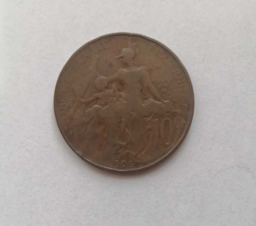 Moneta 10 centymów Francja 1906