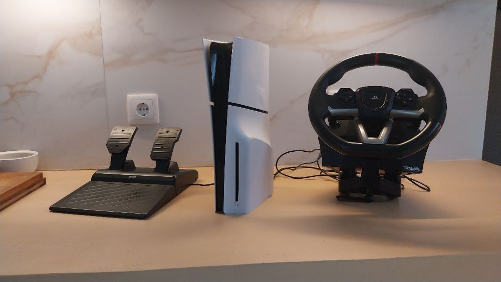 Conjunto de PS5,mais volante com mudanças e pedais