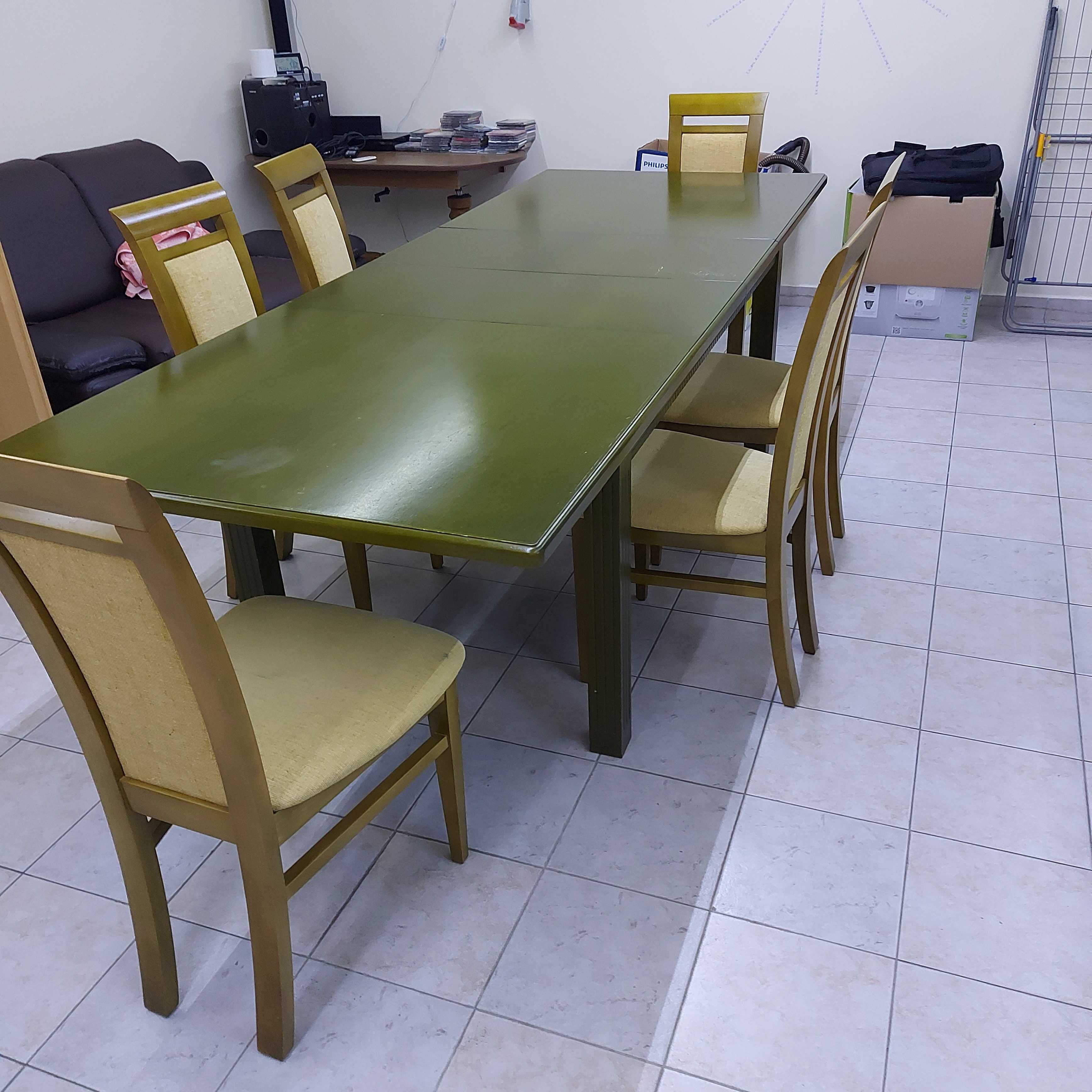 Stol do pokoju, salonu firmy Kler + 6 krzeseł