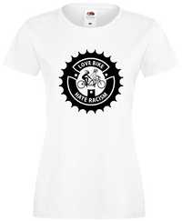 LOVE BIKE HATE RACISM rower koszulka damska --> M