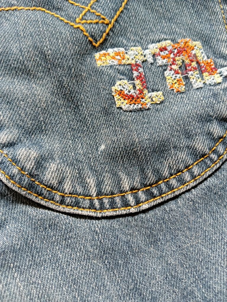 Vintage spodnie jeansy z haftem z replay