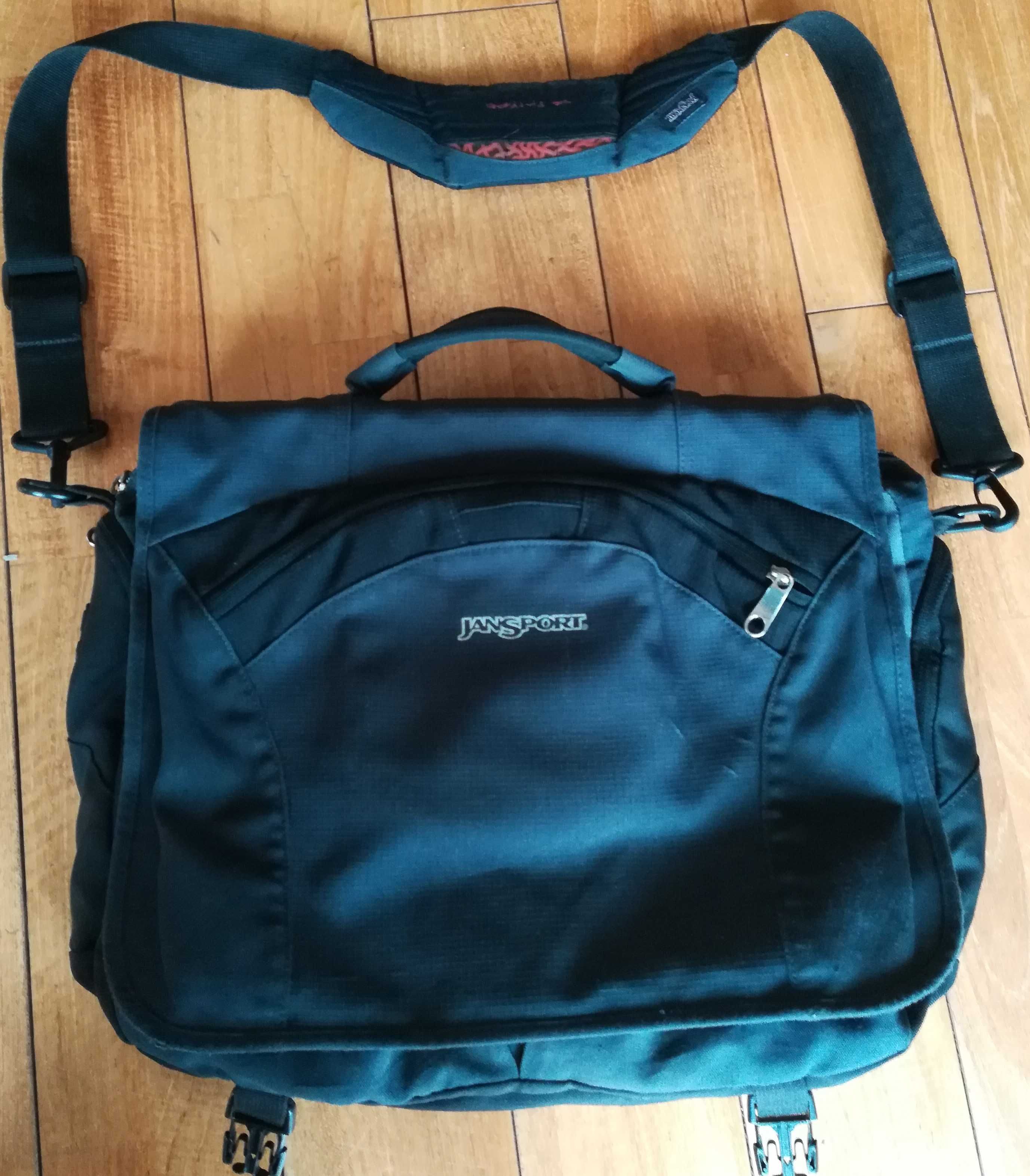 Jansport torba na ramię kultowa amerykańsk marka kilka kieszeni laptop