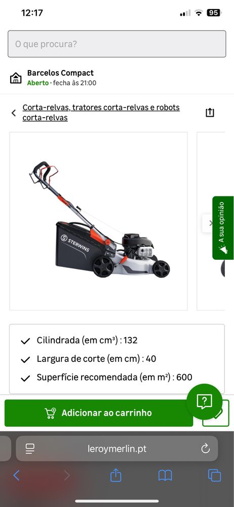 Corta relva a gasolina STERWINS 40CM 132CC
