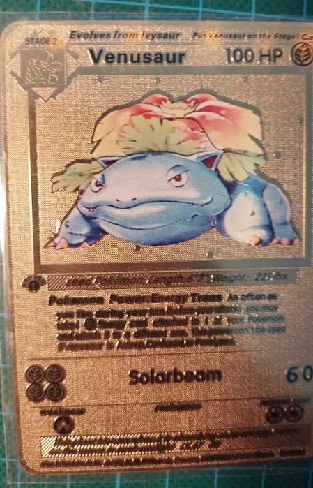 Cartas Pokemon metal douradas - Venusaur Charizard Blastoise