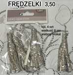 Frędzelki brokatowe srebrne.