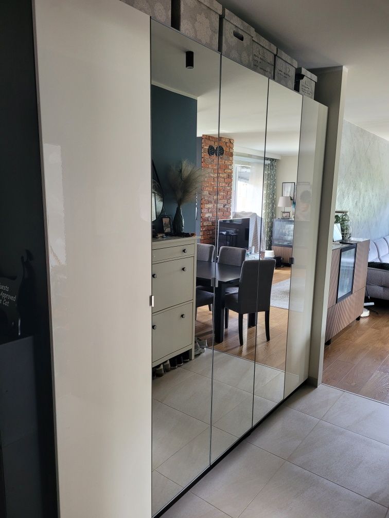 Szafa ikea Pax 5drzwiowa lakier,lustra. Wys. 236cm, szer. 250cm 2.5m