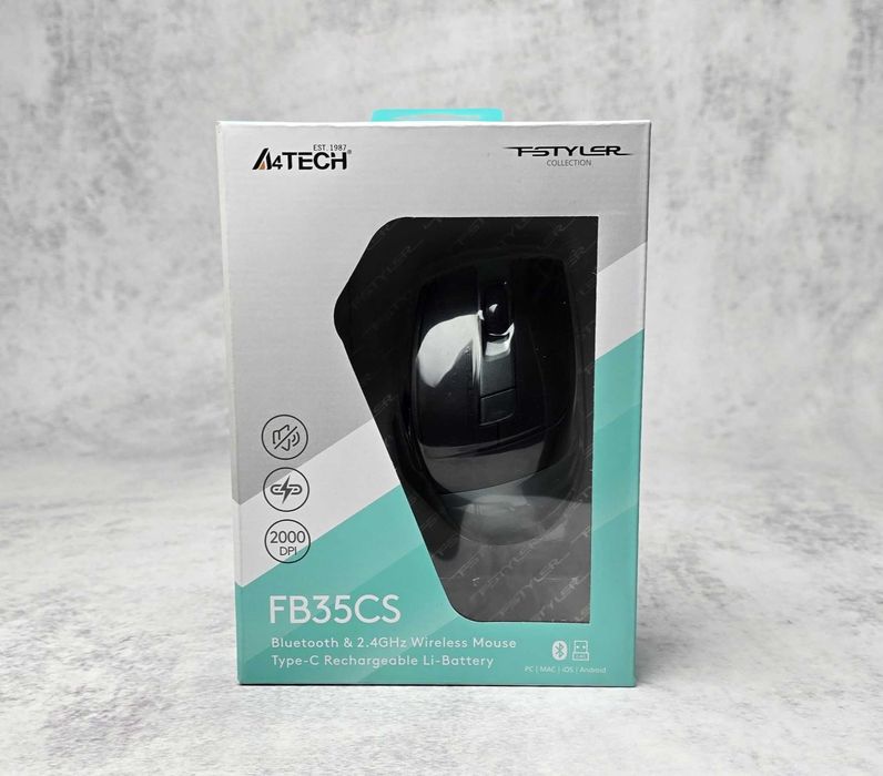 Миша бездротова A4Tech Fstyler FB35CS, BT + USB, rechargeable Нова