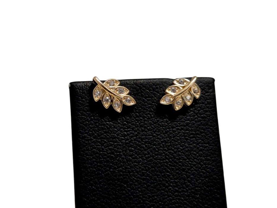 złote kolczyki listki 1,12g p.585