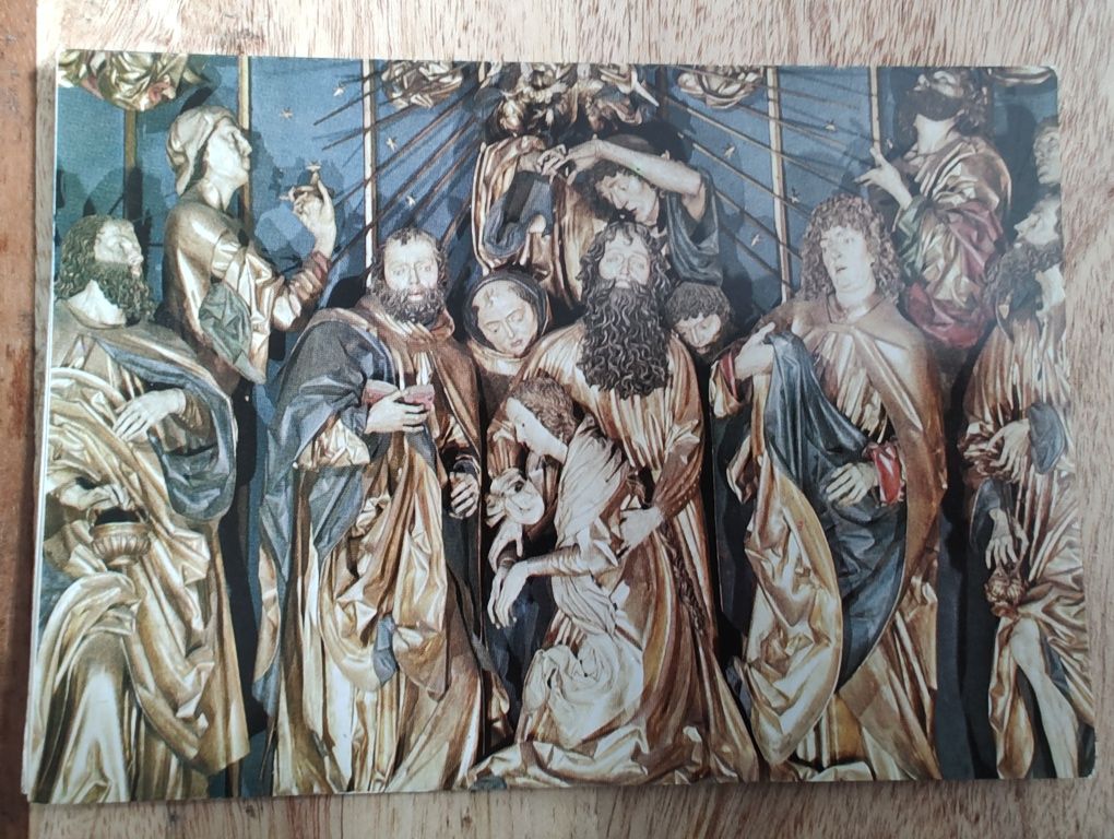 3 kartki pocztowe z twórczością Wita Stwosza PRL Vintage