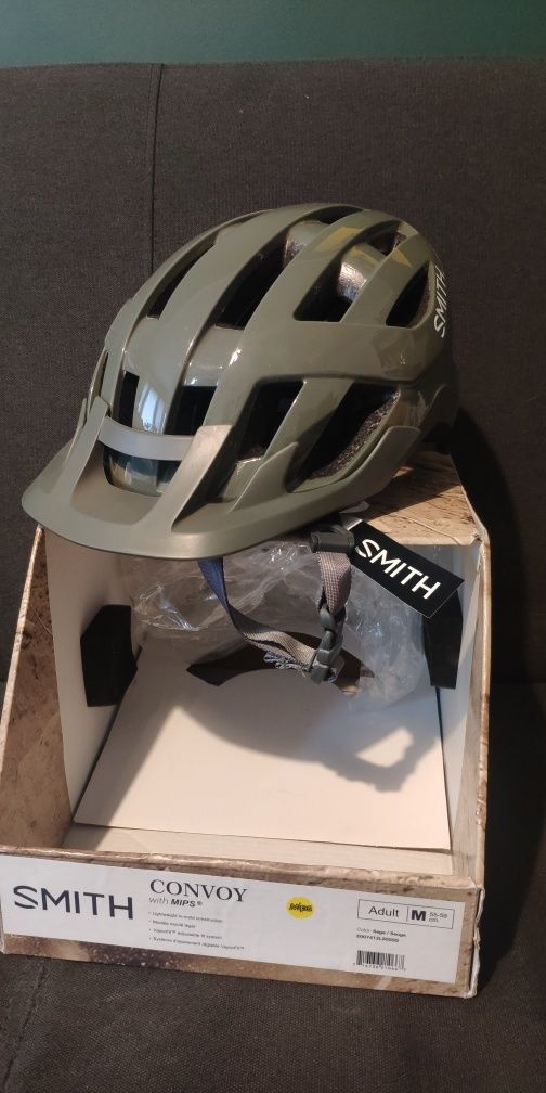 Nowy kask rowerowy Smith Convoy MIPS rozmiar M 55-59 cm zielony sage