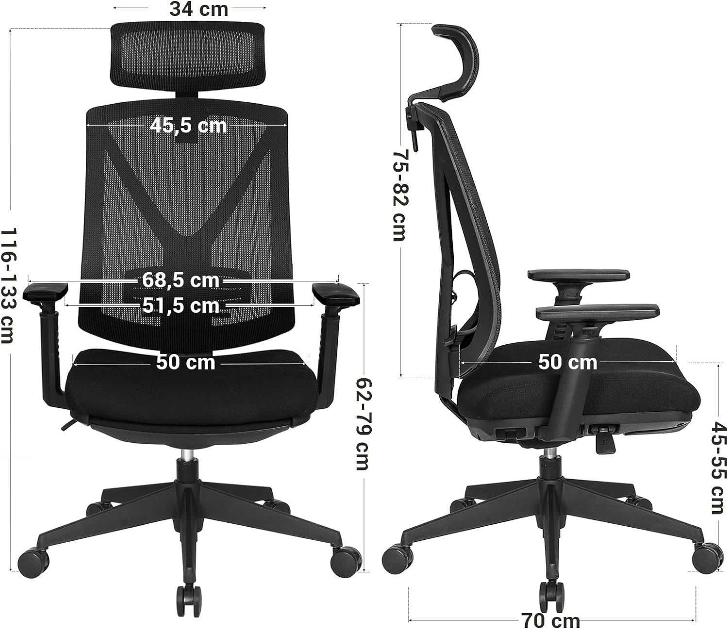 Nowe krzesło biurkowe z podnóżkiem /fotel ergo /SONGMICS !6325! OKAZJA
