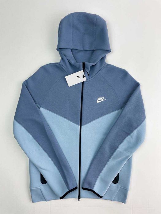 Оригінал! Зіп Худі NikeTechFleece блакитно-синє (S) Нове з бірками