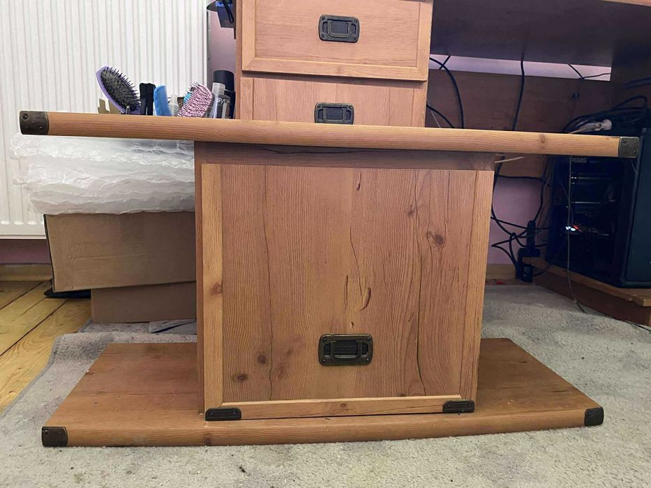 Zestaw mebli, komoda, szafa, biurko, 2 szafki wiszące