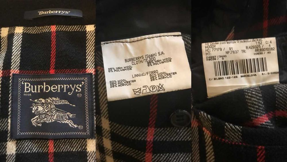 OPORTUNIDADE Sobretudo clássico BURBERRY / T52, 95% lã / azul escuro