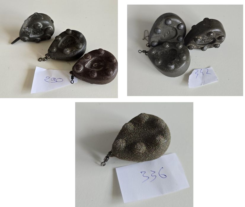 Ciężarki na suma, na karpia, karpiowe od 290 do 342 FOX