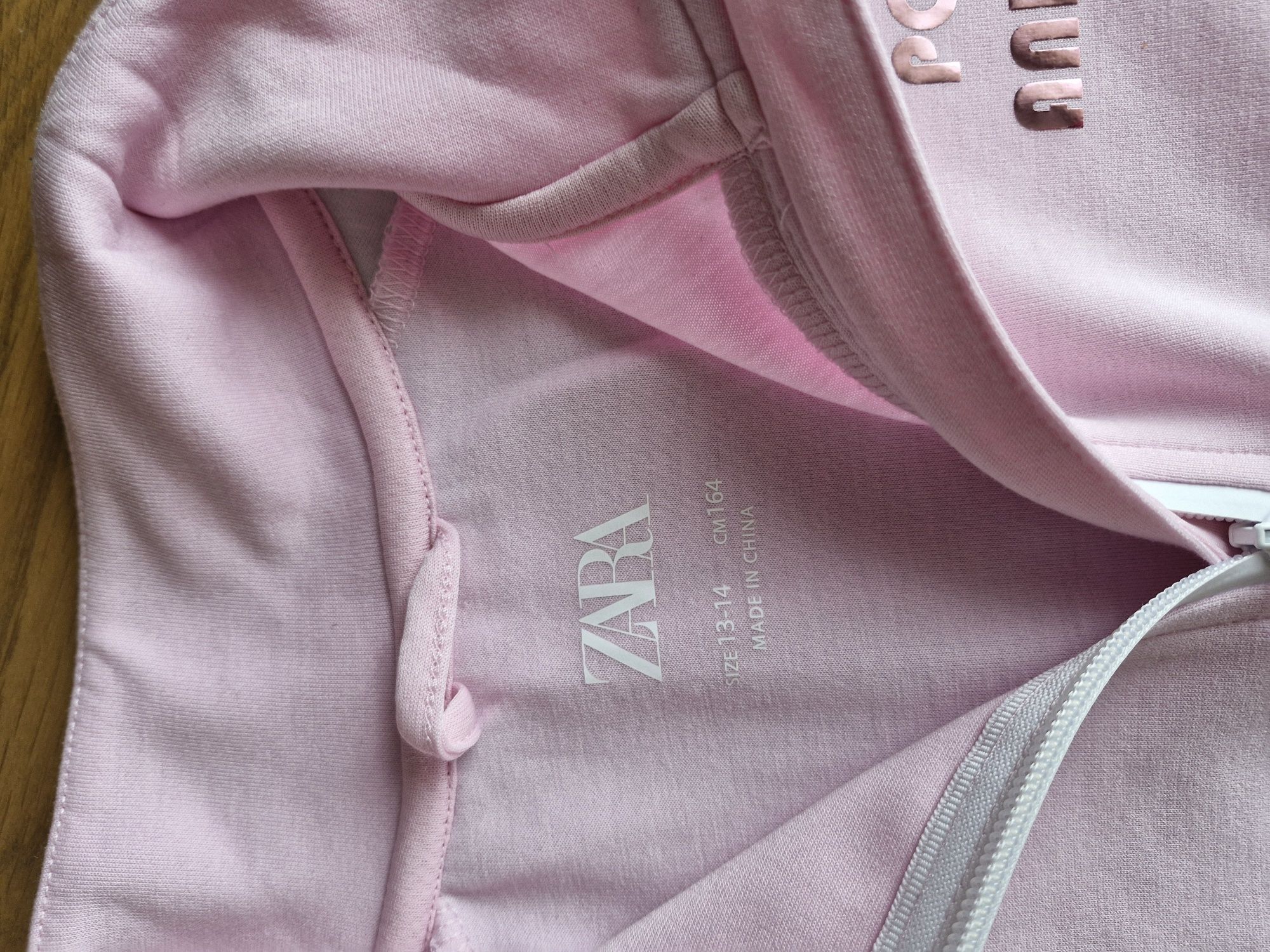 Bluza zara jasny róż na 164