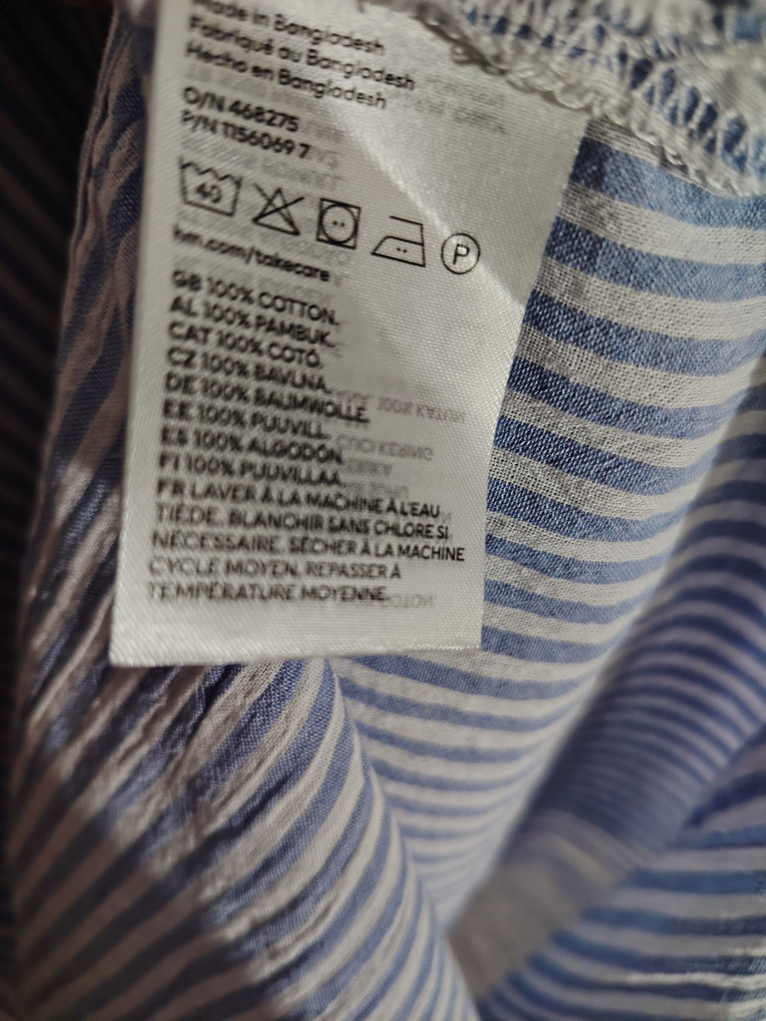 H&M świetna nowa długa sukienka koszulowa L/XL 100% bawełna