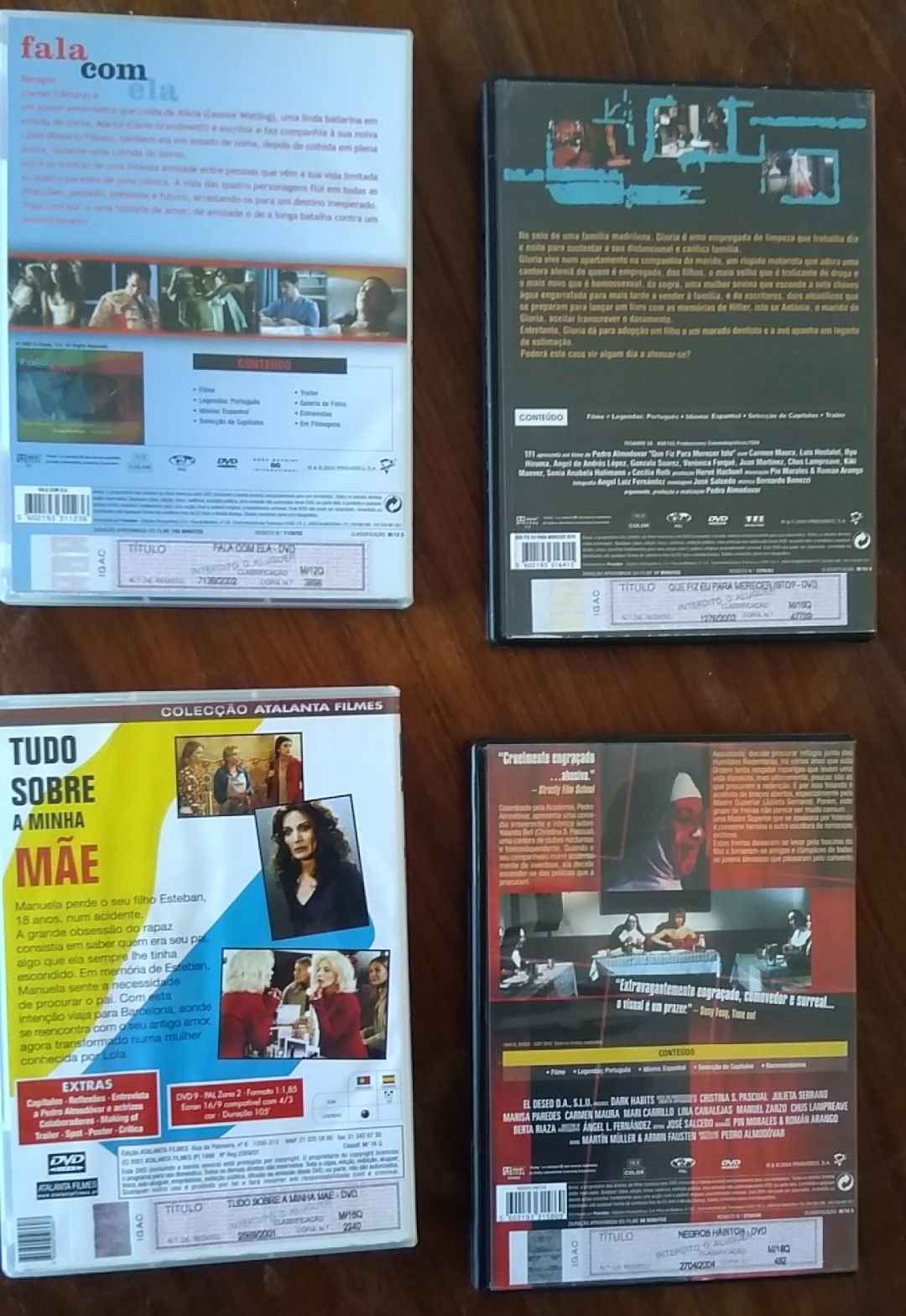 Pedro Almodovar, preço total dos 11 filmes dvd