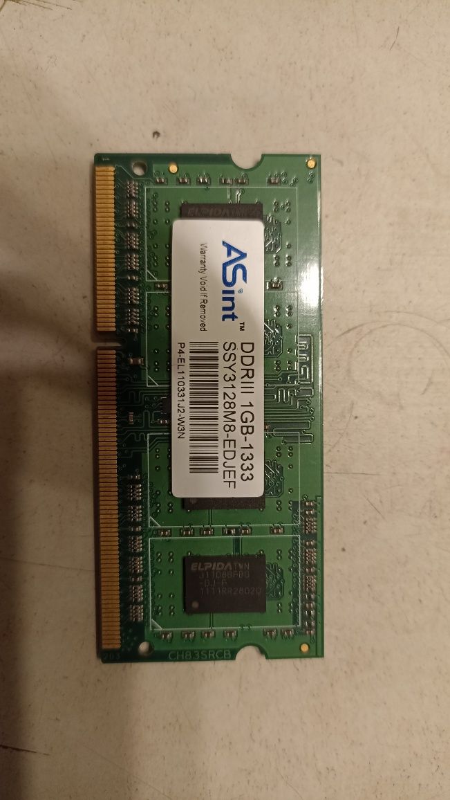 Оперативная память ASint 1GB DDR3 для ноутбука
