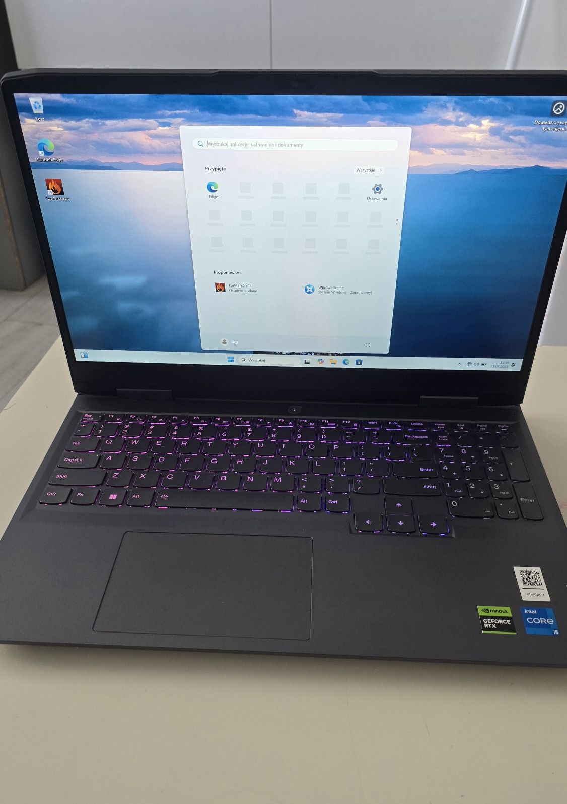 Laptop gamingowy Lenovo loq , i5, rtx 4050 , ddr5 , argb