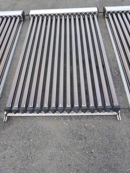 Słoneczny podgrzewacz wody, rury próżniowe, działa również zimą miedź