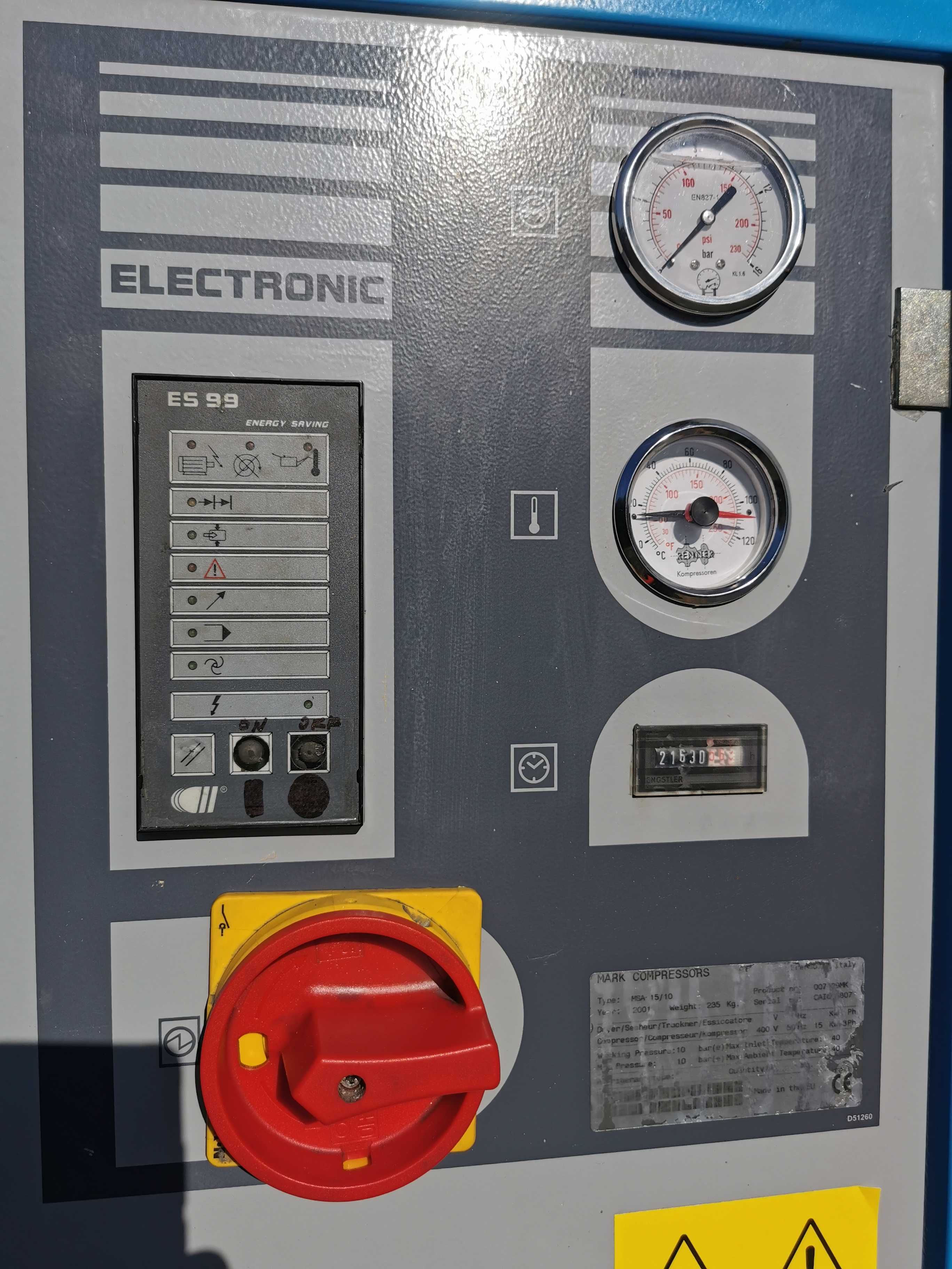 Sprężarka śrubowa 15kw MARK MSA15/10 kompresor śrubowy 1800l/min 10BAR