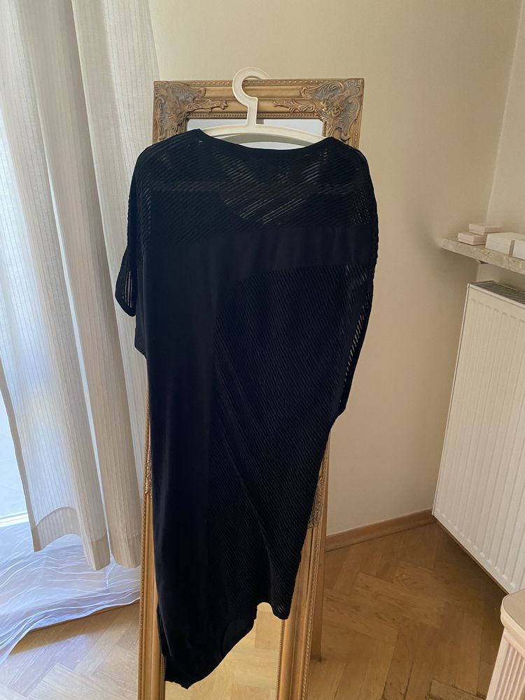 Preach czarna asymetryczna sukienka M 38 bodycon włoska dopasowana ażu