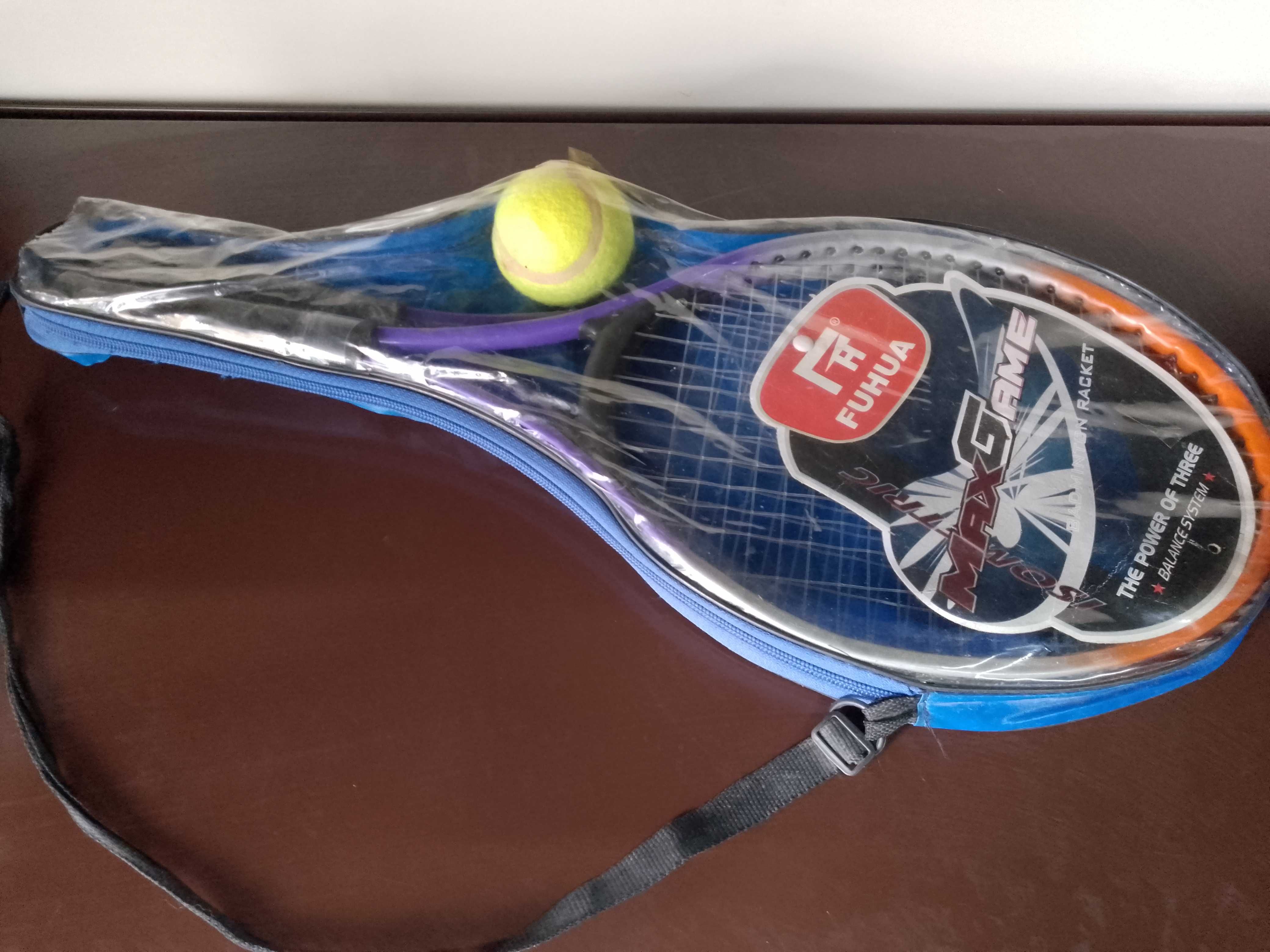 RAKIETY Z PIŁKĄ PALETKI BADMINTON zestaw 2 sztuki lekkie z pokrowcem