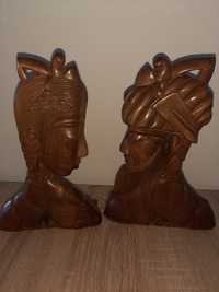2 drewniane figurki