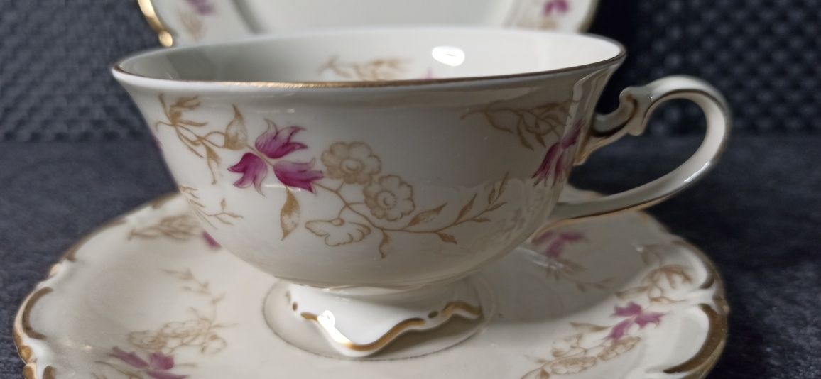 Porcelana Letin TRIO wzór kwiatowy