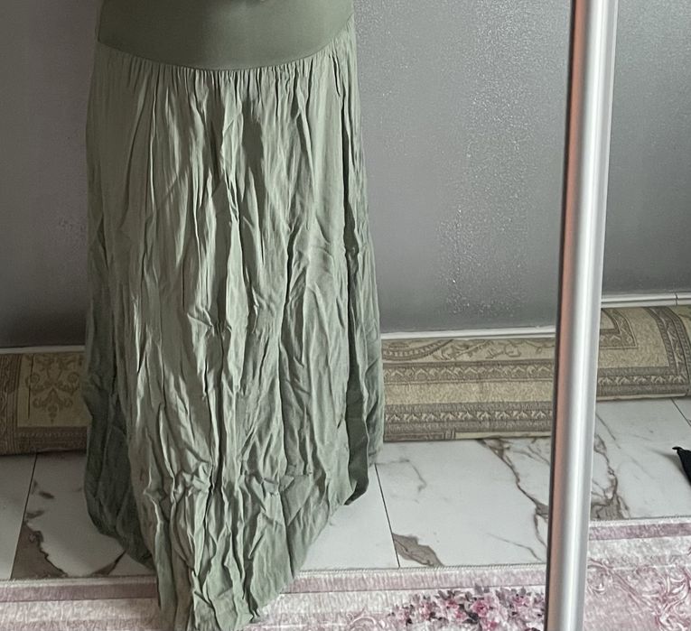 Spódnica maxi długa nowa rozmiar uniwersalny włoska oliwkowa khaki