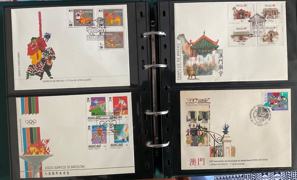Selos FDC Macau 1990/1994