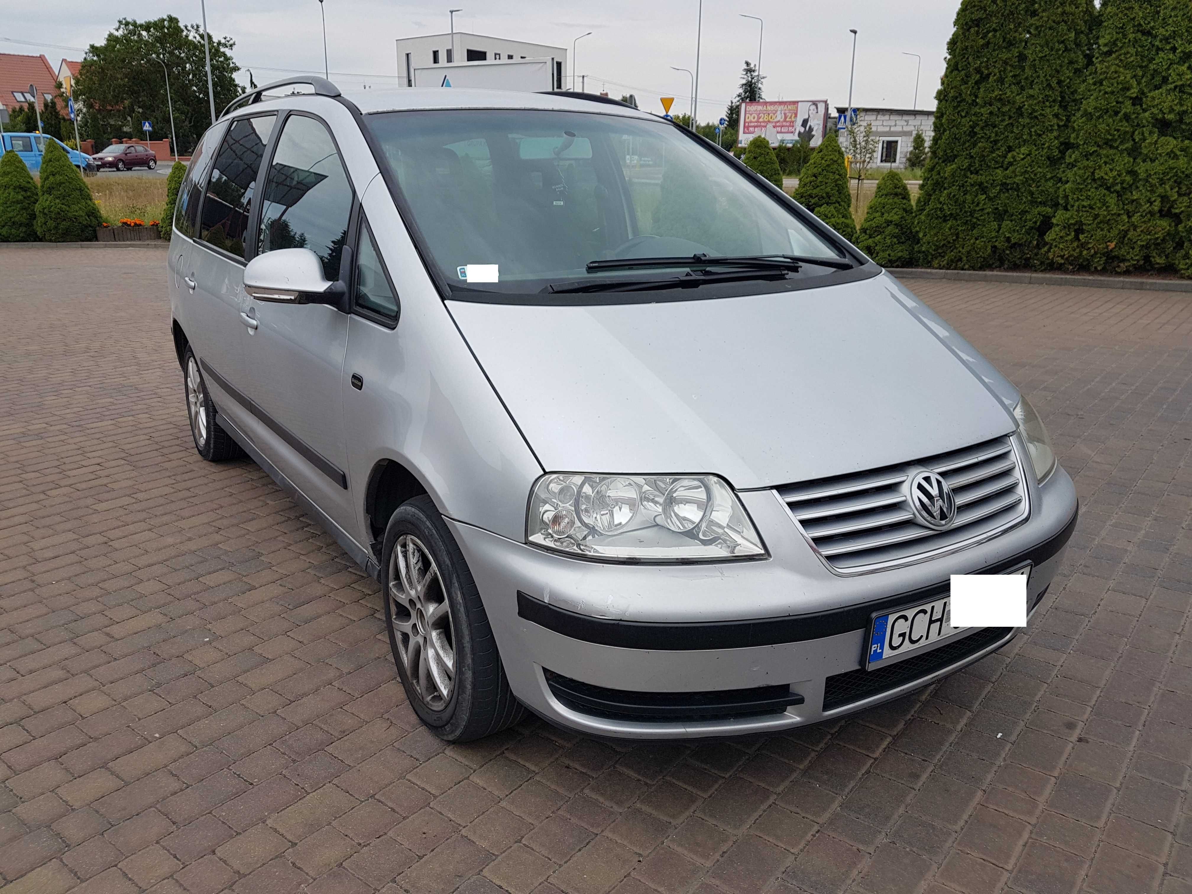 VW Sharan 1,9TDI/130KM,2004r.7 osob,klima,wspoma,Hak,wazne oplaty