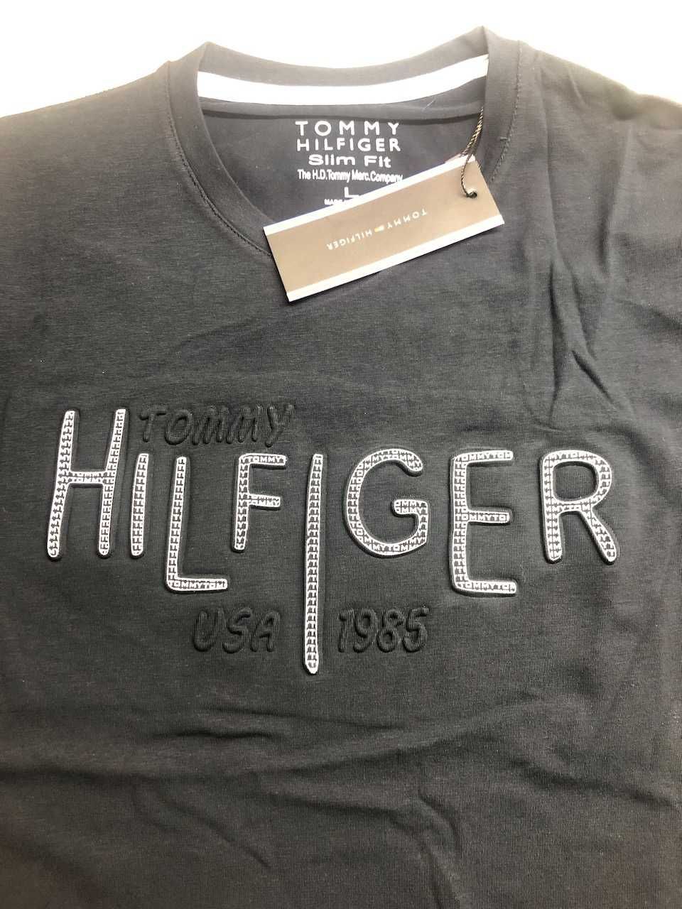 T-shirt męski Tommy Hilfiger grafitowy rozmiar L