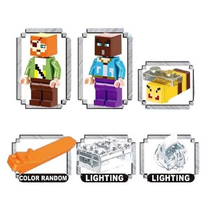 Лего Майнкрафт Нападение Дракона, 356 деталей, свет. блоки. MINECRAFT