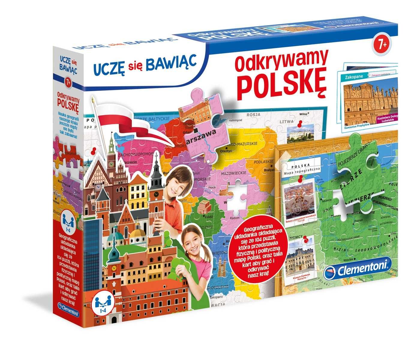 CLEMENTONI 50021 Odkrywamy POLSKĘ Mapa puzzle