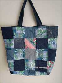 Patchworkowa torebka typu shopper