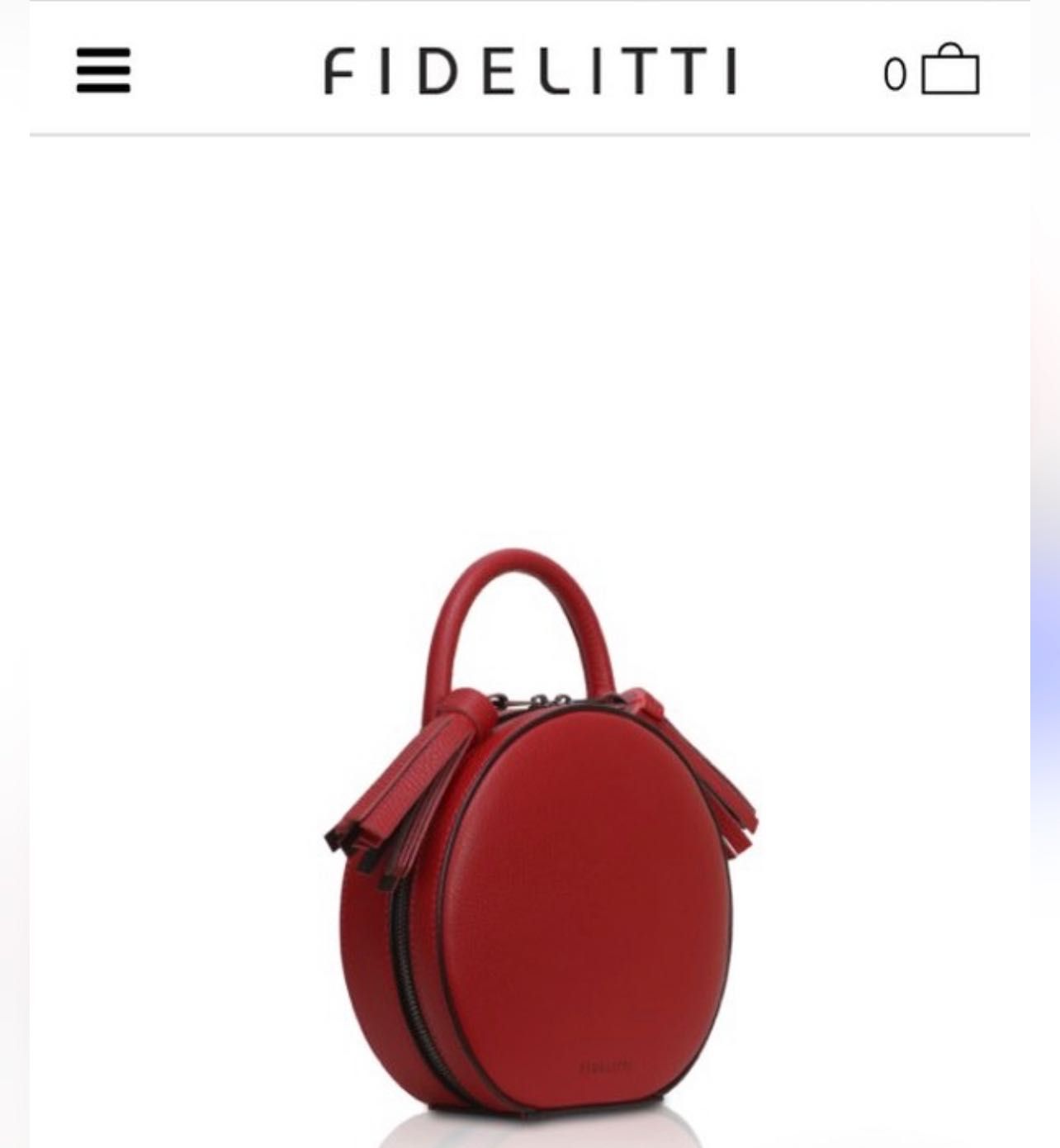 Сумка жіноча шкіряна Fidelitti tondo mini червоно кольору