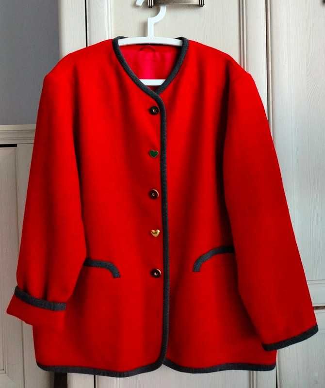 48 46 44 oversize plus size wełniana marynarka kurtka vintage unikat