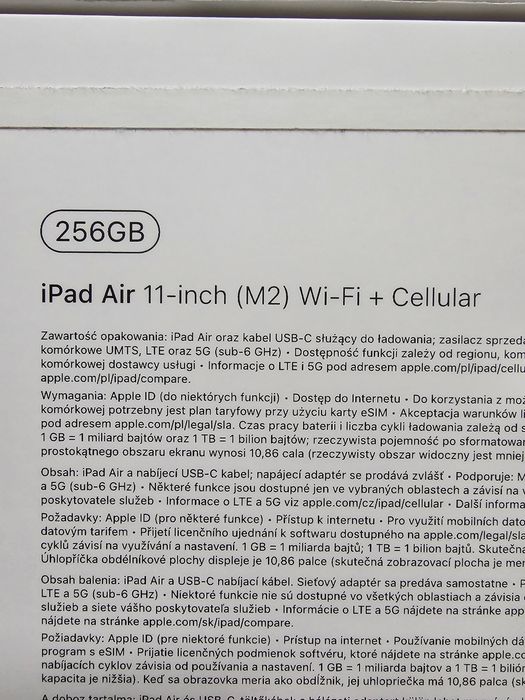 Ipad Air 11 M2 256 Wifi i Cellular Bateria 100% Stan Idealny