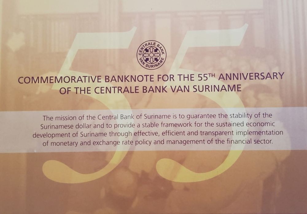 SURINAME 50 dólares 2012 comemorativa/ FOLDER