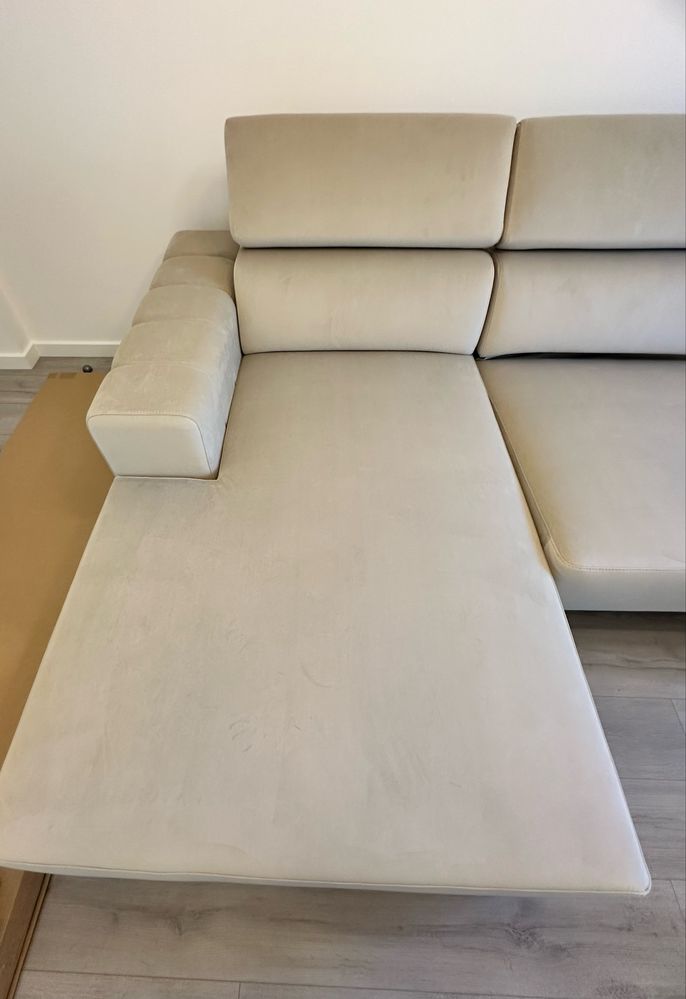 Sofá chaise longue creme/bege