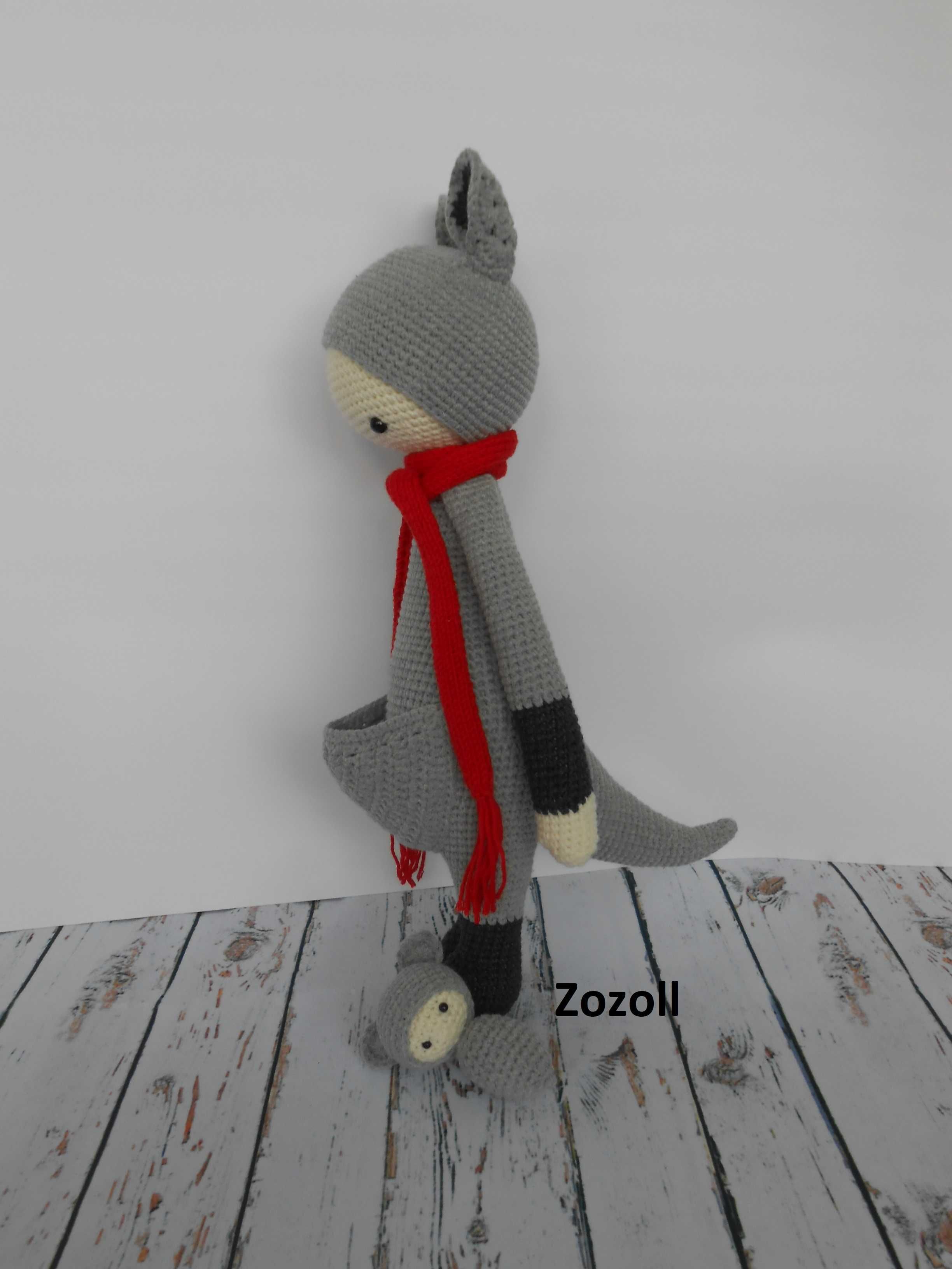 WYPRZEDAŻ kangur kangurzyca maskotka szydełkowa HANDMADE