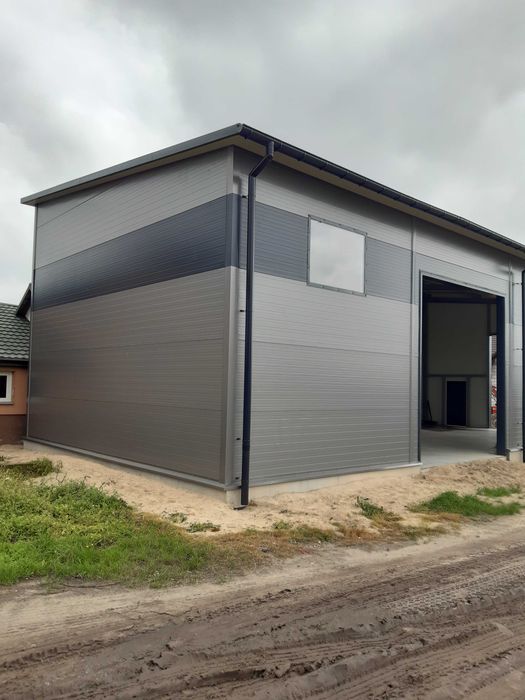 Garaż ocieplany z płyty pir wiata budynek gospodarczy magazyn hala