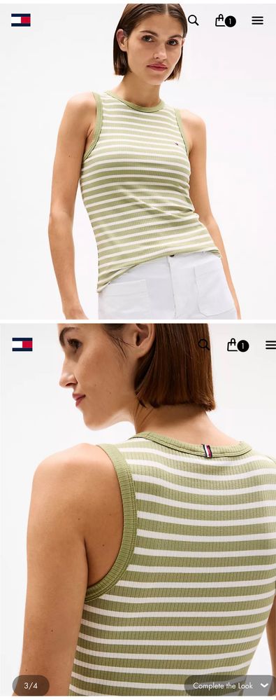 Tommy Hilfiger майка топ в рубчик смугаста