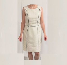 Elegancka kremowa sukienka H&M r 36