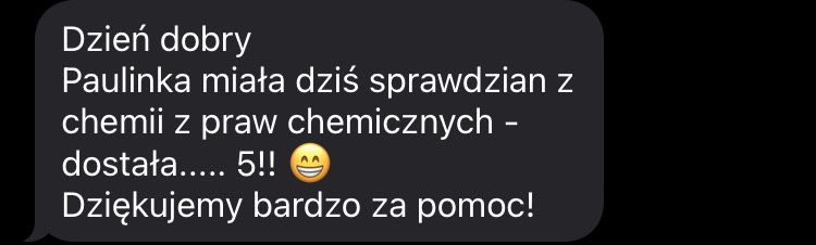 Korepetycje chemia podstawowa i rozszerzona //pomoc testy