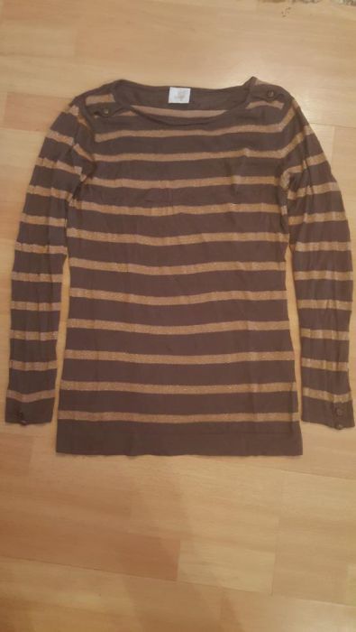 Sweter H&M damski w kolorze oliwki i starego złota