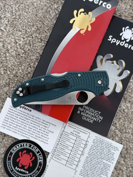 Spyderco Stretch K390 Blade Blue. Складний ніж. Оригінал!