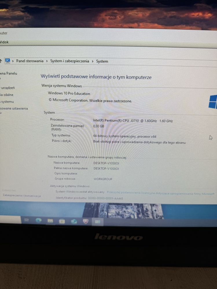 Komputer ALL IN ONE (AIO) (pentium J3710 4x1.6GHz,8GB ram, dysk 500GB)
